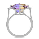 Inel din Argint 925 ( 2.45 grame ) cu Ametrin Anahi și Topaz Alb 5.01 Carate