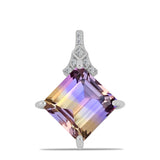 Pandantiv din Argint 925 ( 1.43 grame ) cu Ametrin Anahi și Topaz Alb 4.97 Carate
