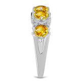Inel din Argint 925 ( 2.28 grame ) cu Citrin Ural și Topaz Alb 1.11 Carate