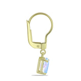 Cercei din Argint 925 Placat cu Aur ( 1.45 grame ) cu Piatra Lunii Curcubeu 1.53 Carate