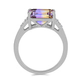 Inel din Argint 925 ( 2.89 grame ) cu Ametrin Anahi și Topaz Alb 3.35 Carate
