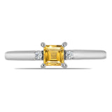 Set din Argint 925 ( 3.4 grame ) cu Citrin Ural și Topaz Alb 1.47 Carate ( Cercei+Inel+Pandantiv )