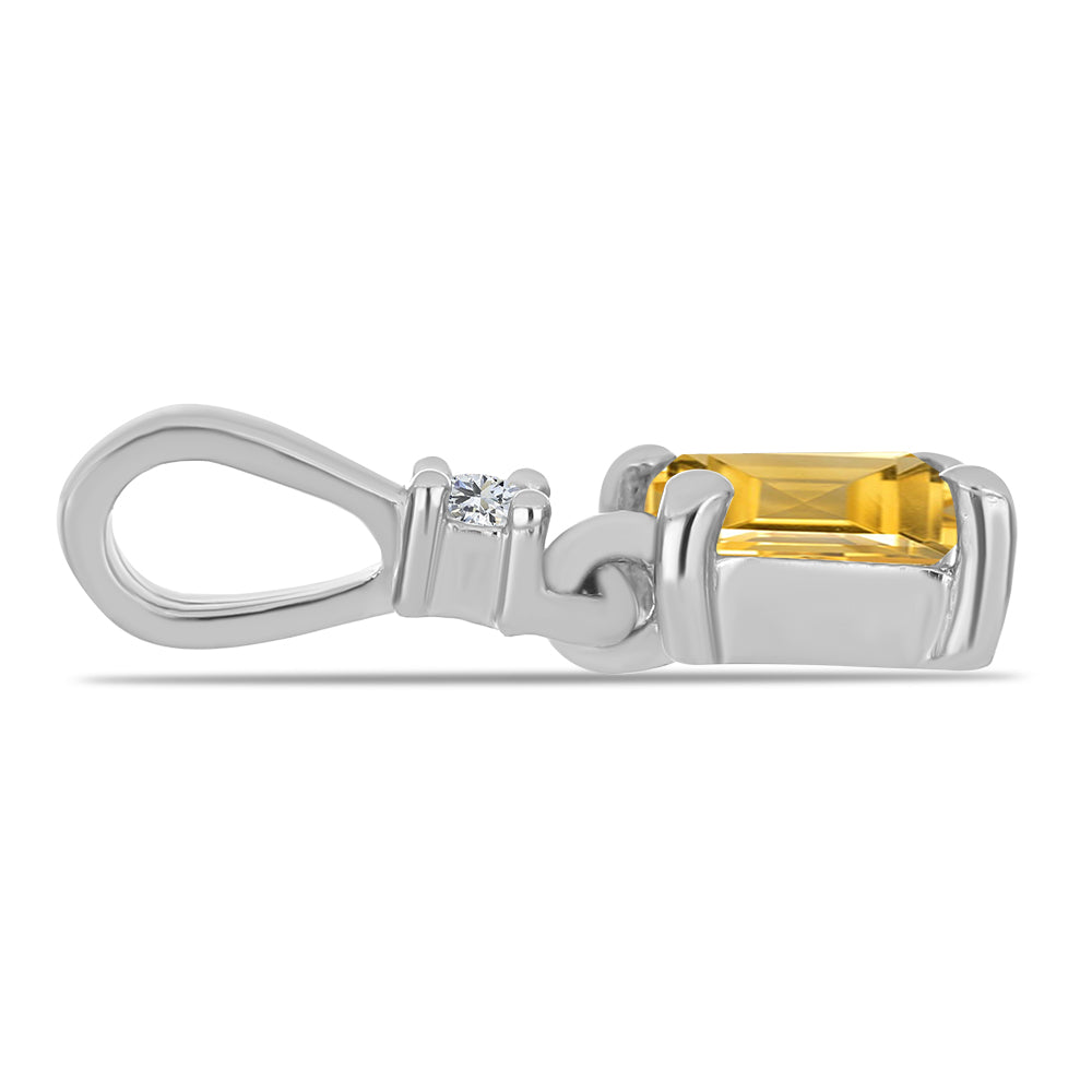 Set din Argint 925 ( 3.4 grame ) cu Citrin Ural și Topaz Alb 1.47 Carate ( Cercei+Inel+Pandantiv )