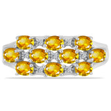 Inel din Argint 925 ( 3.83 grame ) cu Citrin Ural și Topaz Alb 1.61 Carate