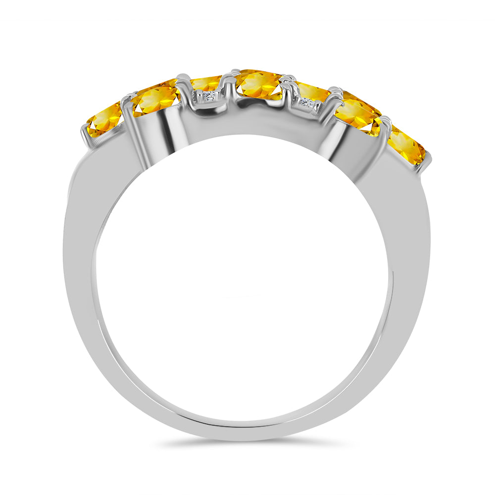 Inel din Argint 925 ( 3.83 grame ) cu Citrin Ural și Topaz Alb 1.61 Carate