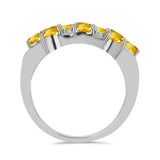 Inel din Argint 925 ( 3.83 grame ) cu Citrin Ural și Topaz Alb 1.61 Carate