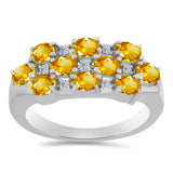 Inel din Argint 925 ( 3.83 grame ) cu Citrin Ural și Topaz Alb 1.61 Carate