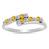 Inel din Argint 925 ( 2.2 grame ) cu Citrin Ural și Topaz Alb 0.47 Carate