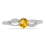 Inel din Argint 925 ( 2.09 grame ) cu Citrin Ural și Topaz Alb 0.56 Carate