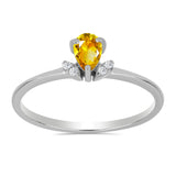 Inel din Argint 925 ( 1.59 grame ) cu Citrin Ural și Topaz Alb 0.42 Carate
