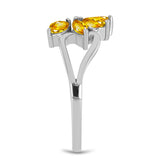 Inel din Argint 925 ( 2.99 grame ) cu Citrin Ural și Topaz Alb 0.68 Carate
