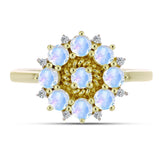 Inel din Argint 925 Placat cu Aur ( 2.72 grame ) cu Piatra Lunii Curcubeu și Topaz Alb 1.03 Carate