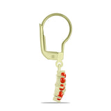 Cercei din Argint 925 Placat cu Aur ( 2.25 grame ) cu Coral Roșu Burete și Topaz Alb 1.25 Carate