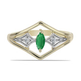 Inel din Argint 925 Placat cu Aur ( 2.5 grame ) cu Smarald Zambian și Topaz Alb 0.23 Carate