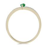 Inel din Argint 925 Placat cu Aur ( 2.5 grame ) cu Smarald Zambian și Topaz Alb 0.23 Carate