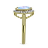 Inel din Argint 925 Placat cu Aur ( 3.61 grame ) cu Piatra Lunii Curcubeu și Topaz Alb 1.87 Carate