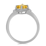 Inel din Argint 925 ( 2.25 grame ) cu Citrin Ural și Topaz Alb 1.08 Carate