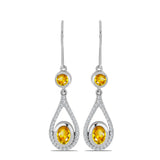 Cercei din Argint 925 ( 4.26 grame ) cu Citrin Ural și Topaz Alb 2.53 Carate