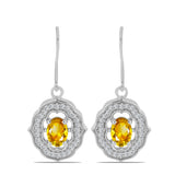 Cercei din Argint 925 ( 4.78 grame ) cu Citrin Ural și Topaz Alb 1.87 Carate