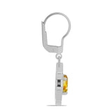 Cercei din Argint 925 ( 4.78 grame ) cu Citrin Ural și Topaz Alb 1.87 Carate