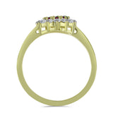 Inel din Argint 925 Placat cu Aur ( 2.56 grame ) cu Opal Etiopian Negru Lega Dembi și Topaz Alb 0.64 Carate