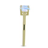 Inel din Argint 925 Placat cu Aur ( 1.95 grame ) cu Piatra Lunii Curcubeu 1.35 Carate