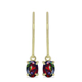 Cercei din Argint 925 Placat cu Aur ( 1.44 grame ) cu Opal Etiopian Negru Lega Dembi 0.55 Carate