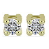 Cercei din Argint 925 Placat cu Aur ( 1.01 grame ) cu Diamant Certificat cultivat în laborator 0.22 Carate