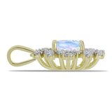 Pandantiv din Argint 925 Placat cu Aur ( 1.76 grame ) cu Piatra Lunii Curcubeu și Topaz Alb 1.79 Carate