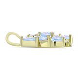 Pandantiv din Argint 925 Placat cu Aur ( 2.06 grame ) cu Piatra Lunii Curcubeu 0.86 Carate