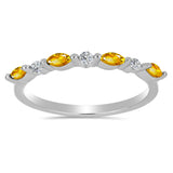 Inel din Argint 925 ( 1.65 grame ) cu Citrin Ural și Topaz Alb 0.42 Carate