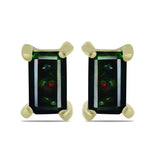 Cercei din Argint 925 Placat cu Aur ( 0.96 grame ) cu Opal Etiopian Negru Lega Dembi 0.38 Carate