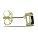 Cercei din Argint 925 Placat cu Aur ( 0.96 grame ) cu Opal Etiopian Negru Lega Dembi 0.38 Carate