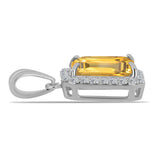 Pandantiv din Argint 925 ( 1.01 grame ) cu Citrin Ural și Topaz Alb 2.27 Carate