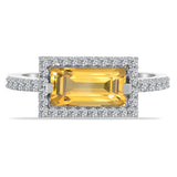 Inel din Argint 925 ( 2.61 grame ) cu Citrin Ural și Topaz Alb 1.97 Carate