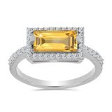 Inel din Argint 925 ( 2.61 grame ) cu Citrin Ural și Topaz Alb 1.97 Carate
