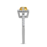 Inel din Argint 925 ( 2.61 grame ) cu Citrin Ural și Topaz Alb 1.97 Carate