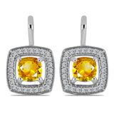 Cercei din Argint 925 ( 3.82 grame ) cu Citrin Ural și Topaz Alb 1.49 Carate