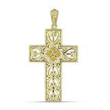 Cruce Pandantiv din Argint 925 Placat cu Aur ( 4.18 grame ) cu Citrin Ural 0.06 Carate