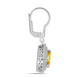 Cercei din Argint 925 ( 4.14 grame ) cu Citrin Ural și Topaz Alb 2.3 Carate
