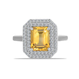 Inel din Argint 925 ( 3.24 grame ) cu Citrin Ural și Topaz Alb 2.62 Carate