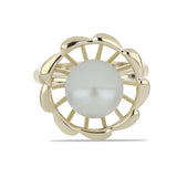 Inel din Argint 925 Placat cu Aur ( 4.06 grame ) cu Perlă de Apă Dulce Albă 6 Carate