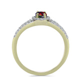 Inel din Argint 925 Placat cu Aur ( 2.3 grame ) cu Opal Etiopian Negru Lega Dembi și Topaz Alb 0.63 Carate