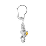 Cercei din Argint 925 ( 7.08 grame ) cu Citrin Ural și Topaz Alb 1.21 Carate