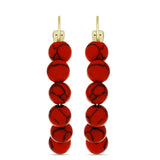 Cercei din Argint 925 Placat cu Aur ( 1.5 grame ) cu Coral Roșu Burete 34.17 Carate