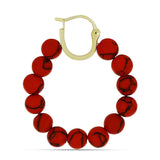 Cercei din Argint 925 Placat cu Aur ( 1.5 grame ) cu Coral Roșu Burete 34.17 Carate