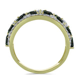 Inel din Argint 925 Placat cu Aur ( 5.06 grame ) cu Opal Etiopian Negru Lega Dembi și Topaz Alb 3.41 Carate