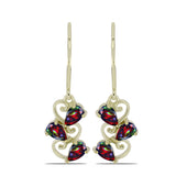 Cercei din Argint 925 Placat cu Aur ( 2.27 grame ) cu Opal Etiopian Negru Lega Dembi 0.79 Carate