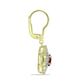 Cercei din Argint 925 Placat cu Aur ( 3.31 grame ) cu Opal Etiopian Negru Lega Dembi și Topaz Alb 1.26 Carate