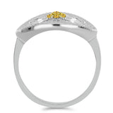 Inel din Argint 925 ( 5.46 grame ) cu Citrin Ural și Topaz Alb 0.36 Carate